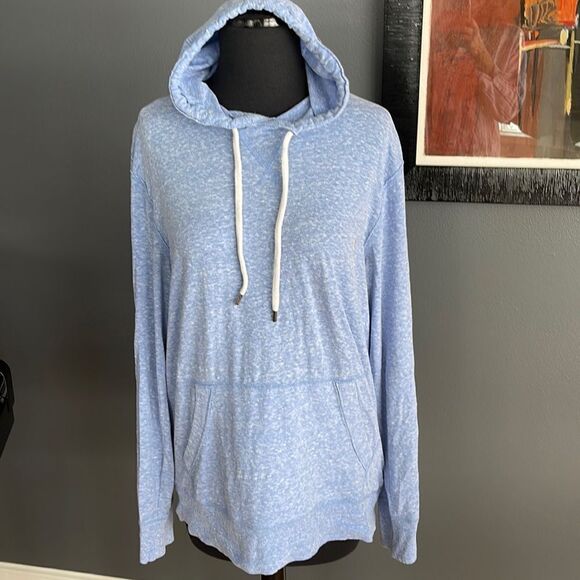 Gap lightweight sky blue/white nubby drawstring hoodie sweatshirt. Small. - Picture 1 of 7